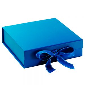 handmade blue paper wedding invitation box from Thailand