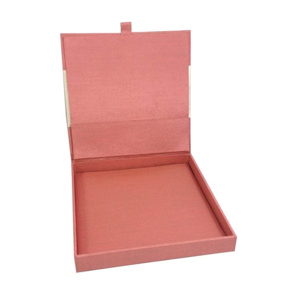 Interior pocket of silk invitation box