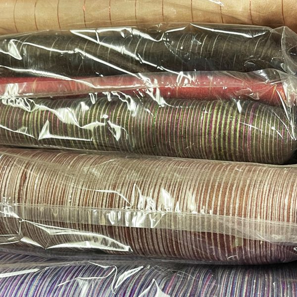 Beautiful striped Thai silk fabric