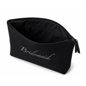 Personalized Embroidered Cotton Bridesmaid Cosmetic Bag
