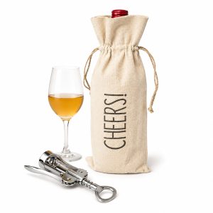 Personalized cotton wine bottle bag