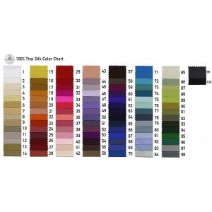 Thai silk fabric color chart