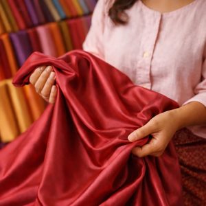 Authentic Thai silk fabric from Chiang Mai, Thailand