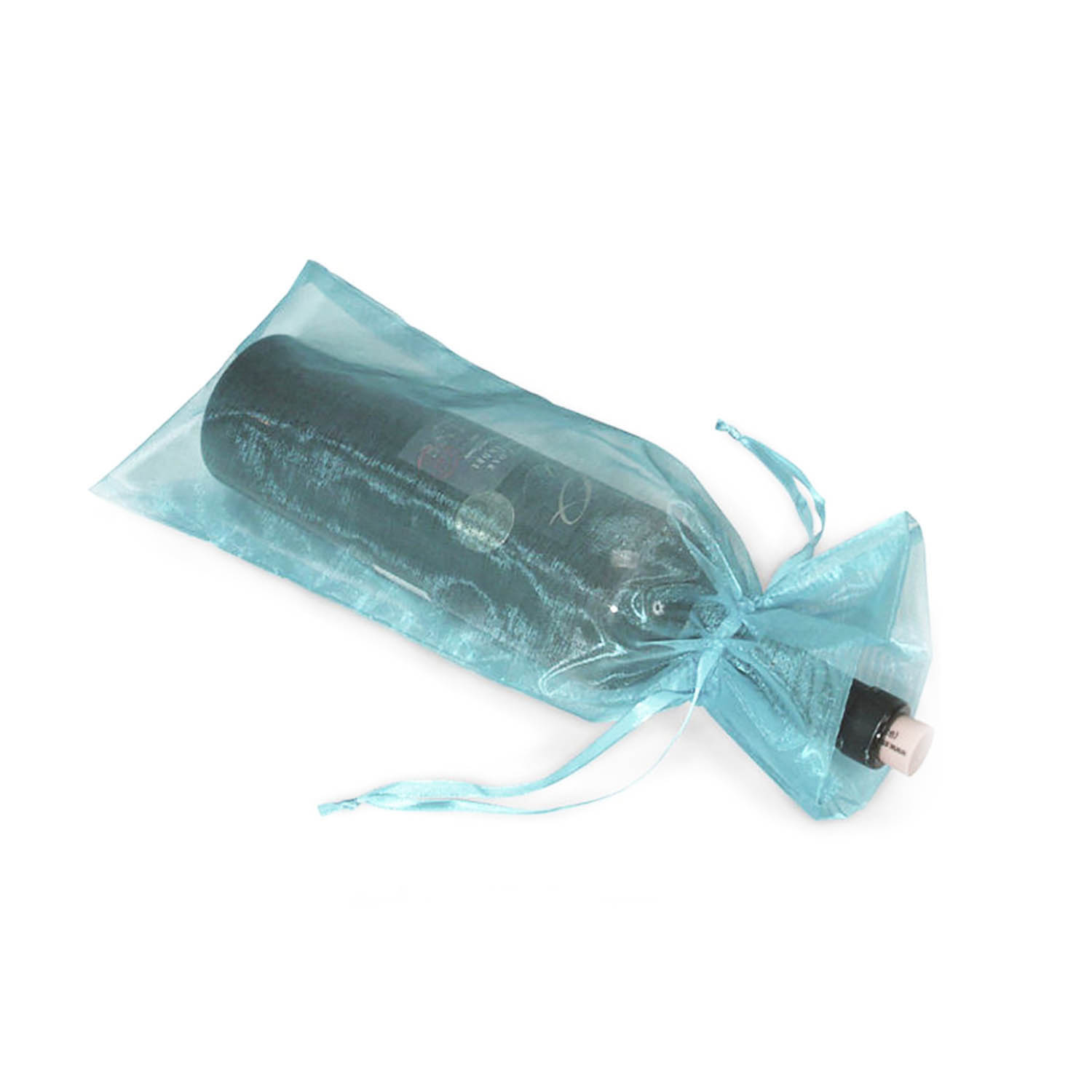 Premium Gift Organza Wine Bottle Bag with Drawstring Closure