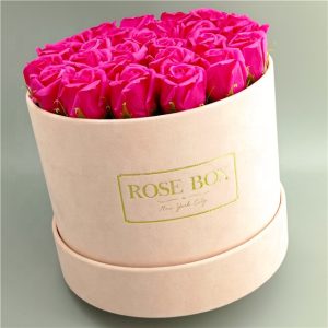 Blush velvet flower box