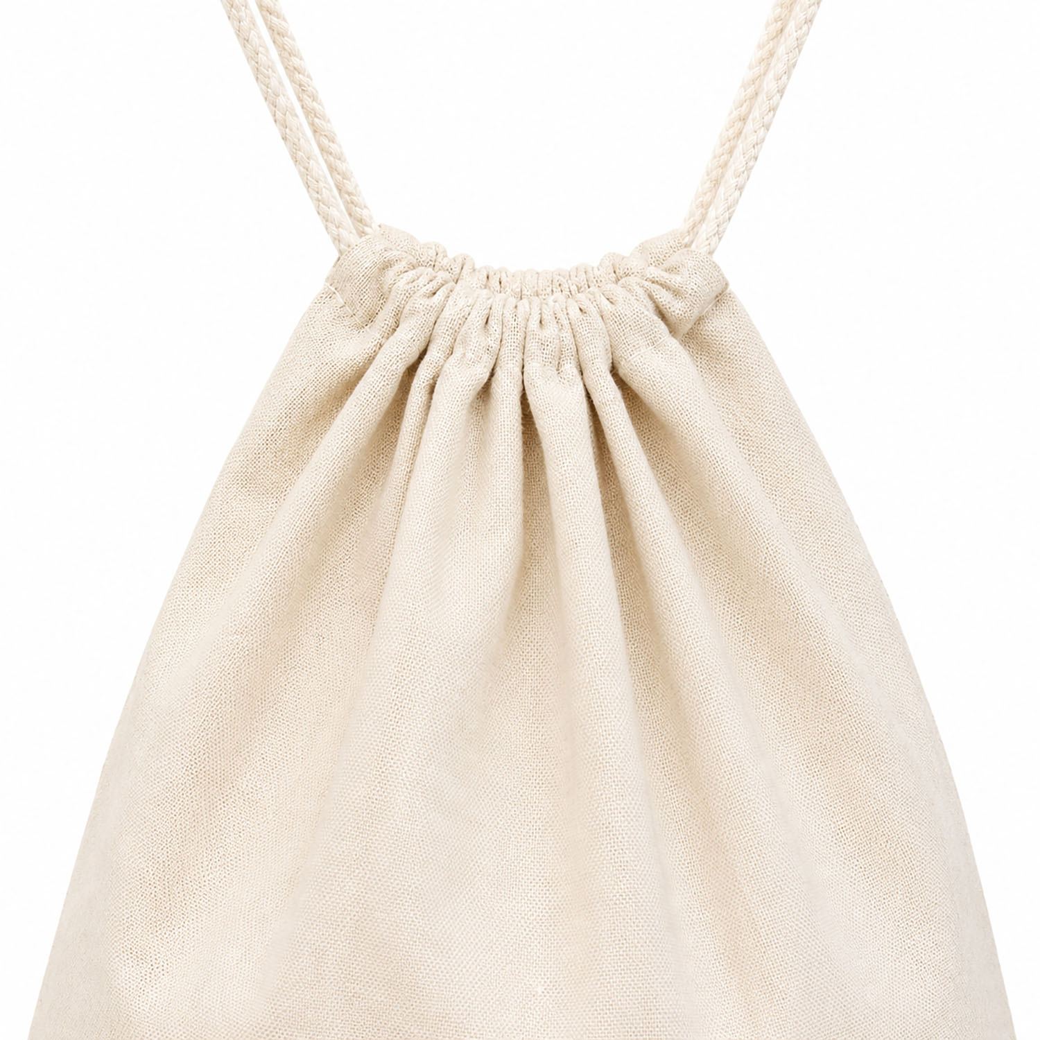 closeup picture cotton drawstring backpack