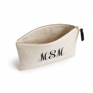 Custom Monogram Cotton Cosmetic Bag