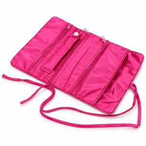 Personalized embroidered silk jewelry roll handmade in Thailand