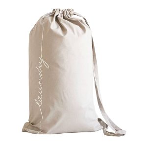 Large cotton canvas drawstring laundry duffle bag