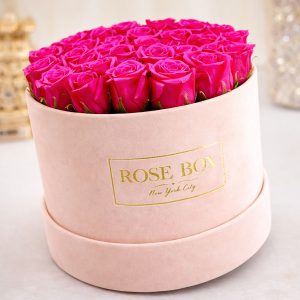 Luxury blush pink round shaped flower box
