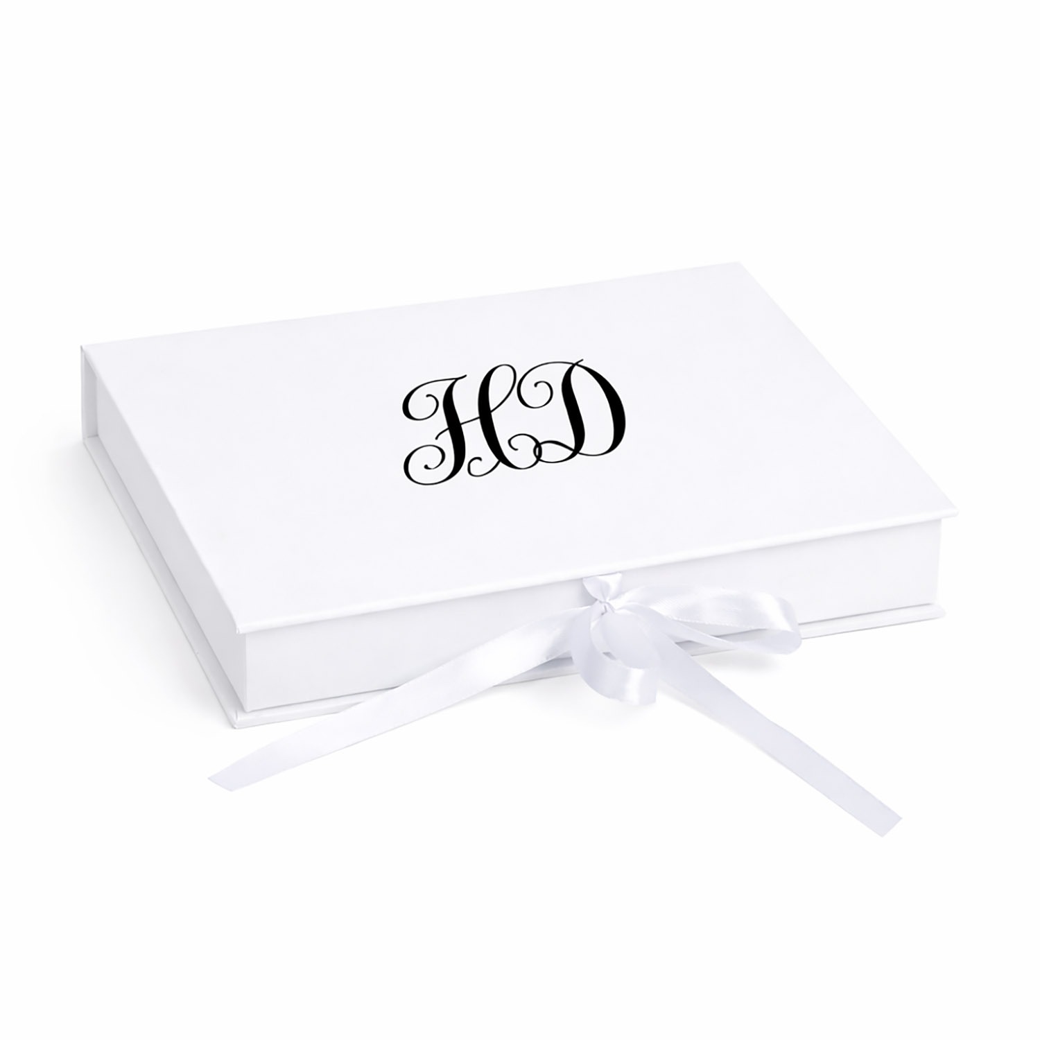 Custom White Monogram Wedding Box