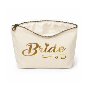 Gold Foil Canvas Bridesmaid Cosmetic Bags