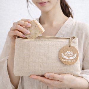 Plain hemp cosmetic bag