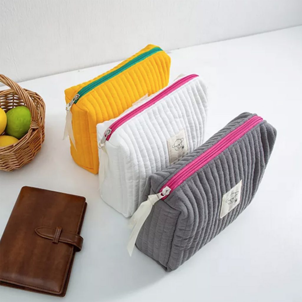 Wholesale Quilted Cotton Makeup Bags