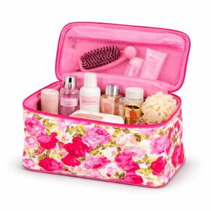 Quilted Pink Cotton Cosmetic Bag