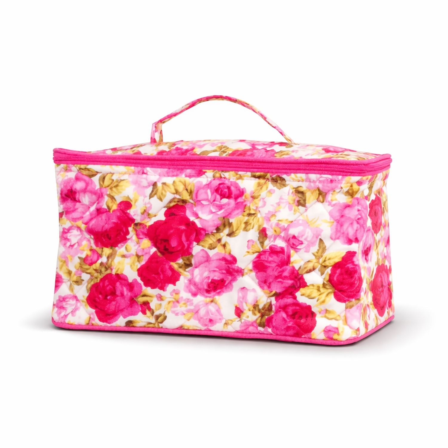 Flower printed quilted travel cosmetic bag, Chiang Mai