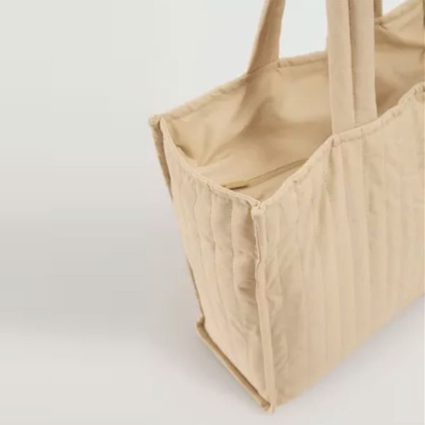 quilted cotton shoulder tote bag