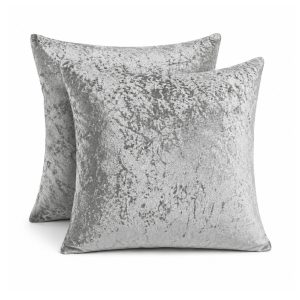 Silver grey velvet pillow cover
