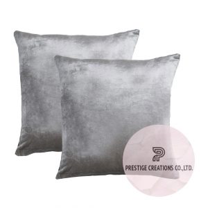 Silver velvet pillow