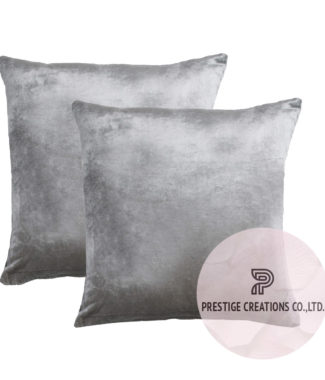 Silver velvet pillow