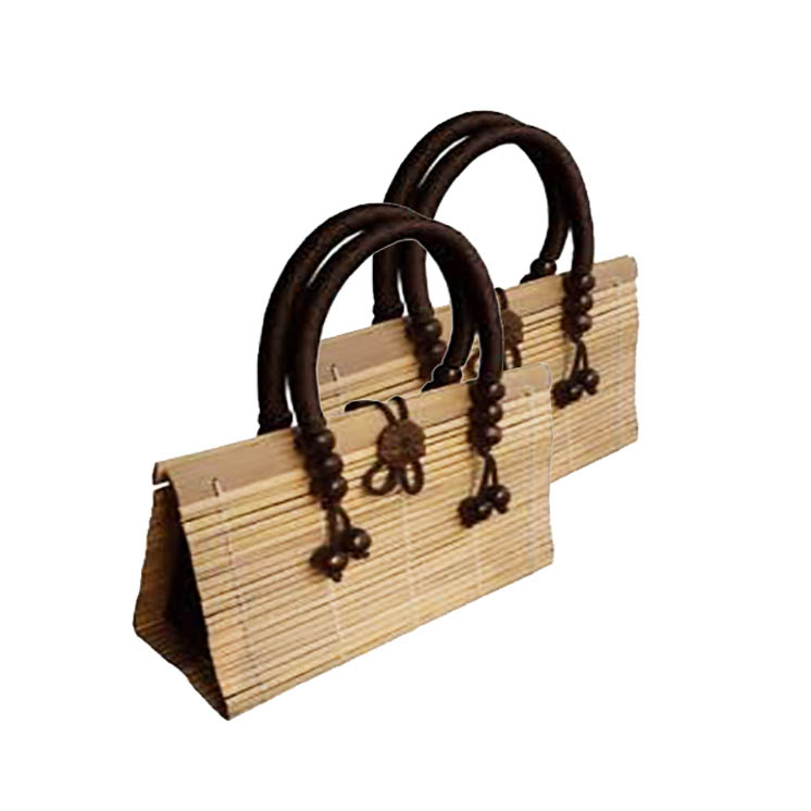 VTG John Romaine Woven Straw Ratan Basket Handbag Purse Bamboo Handles  Plaid | eBay