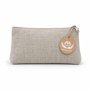 zippered plain hemp cosmetic bag
