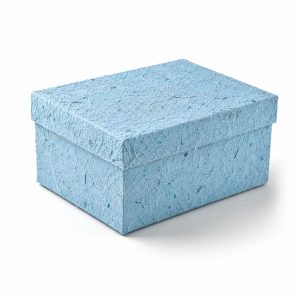 Aqua Blue Lift Lid Mulberry Paper Gift Box
