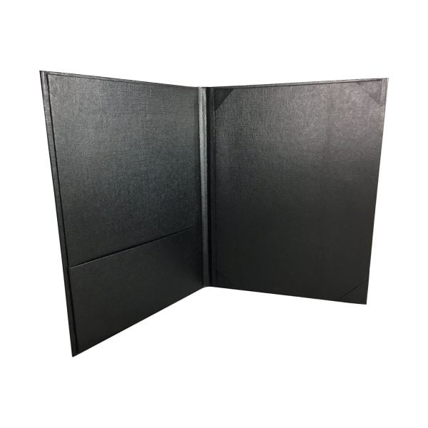 black paper invitation folio