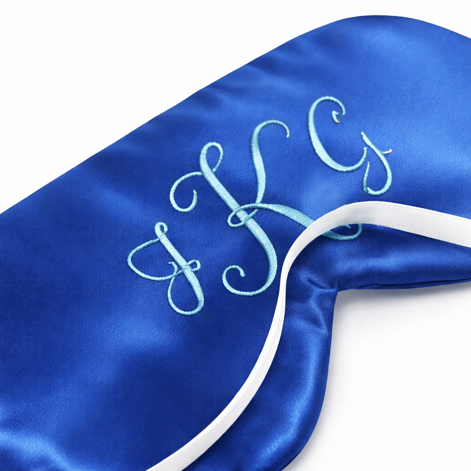 Monogram embroidered sating silk sleeping mask