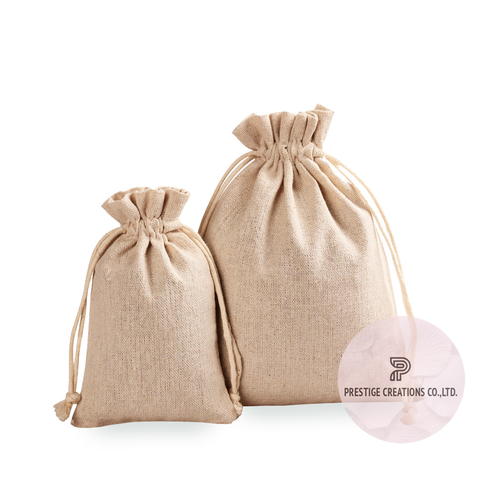 Beautiful Handmade Linen Drawstring Bags From Thailand