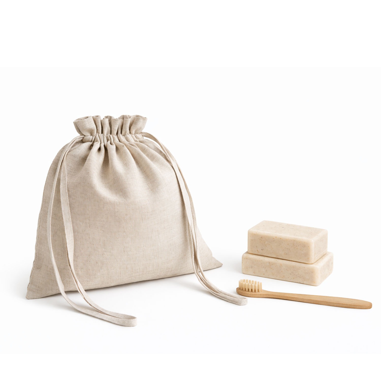 High quality linen drawstring bag