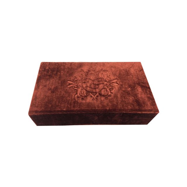 monogram embossed velvet box