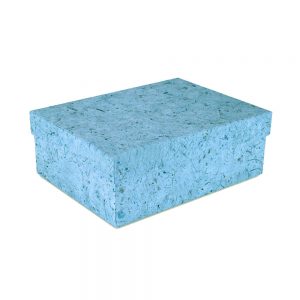 aqua blue mulberry paper box