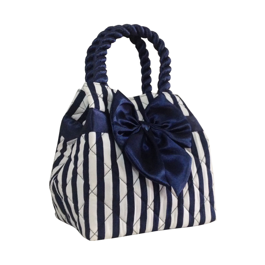 Navy Blue & White Quilted Cotton Ladies Handbag - www.bagssaleusa.com | Luxury Custom Invitations ...