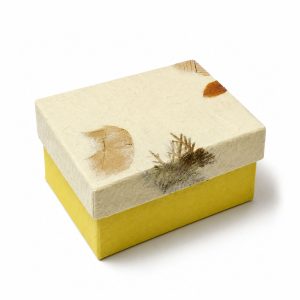 Yellow mulberry paper box with leaves