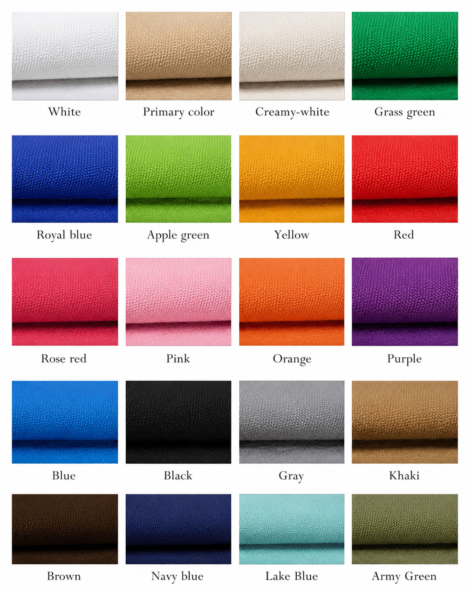 cotton canvas color chart