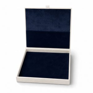 linen invitation box with velvet interior