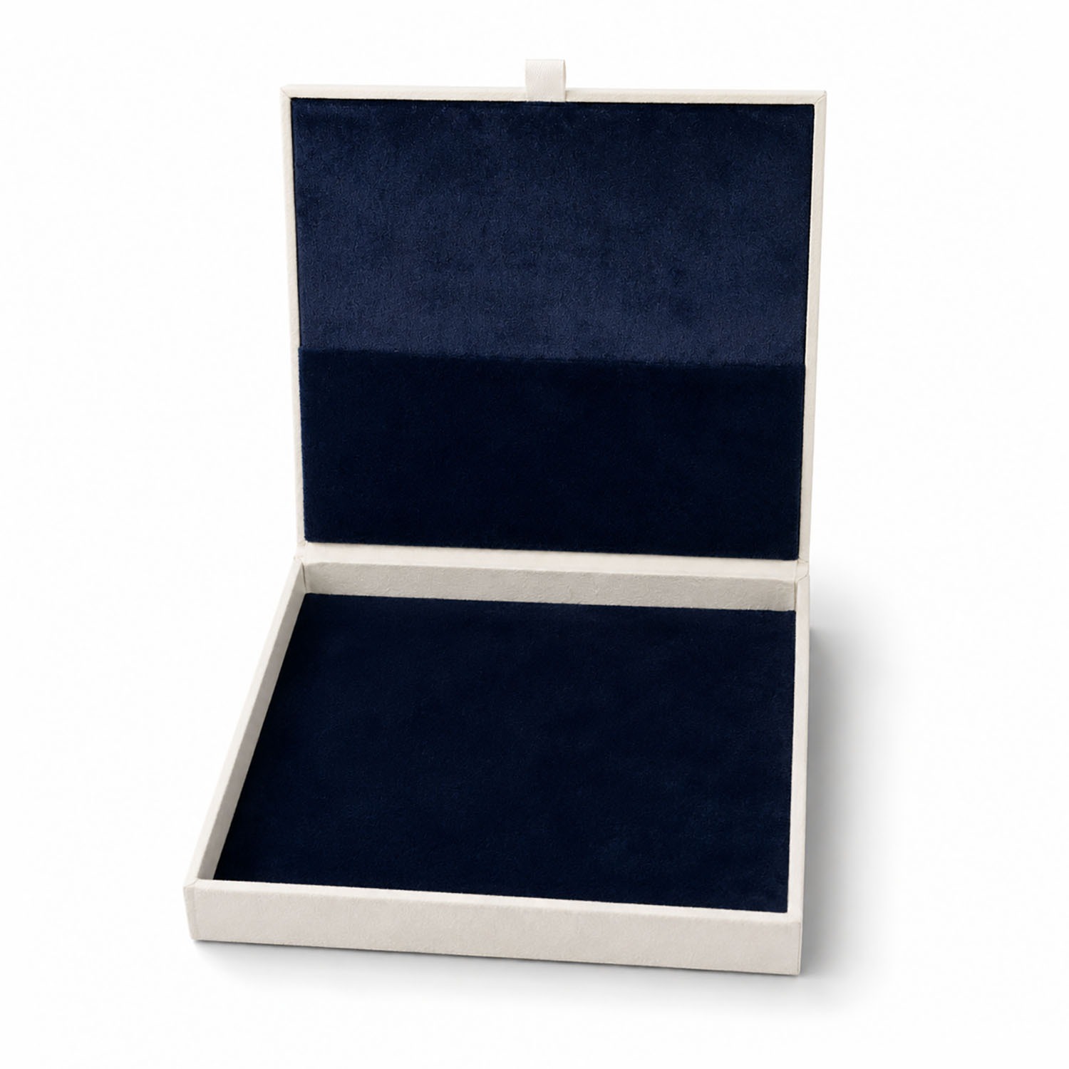linen invitation box with velvet interior