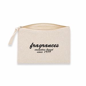 Personalized custom logo printed canvas cosmetic bag