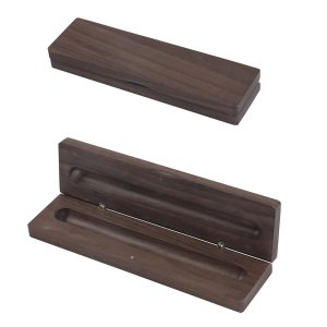 Magnetic walnut wood pen box