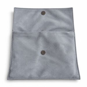 Handmade grey suede presentation envelope for invitations and luxury gifts