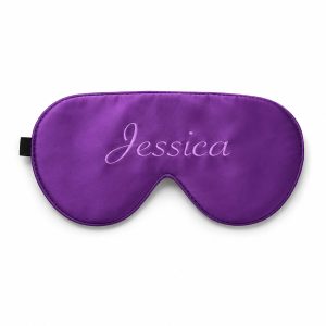 embroidered silk eye mask