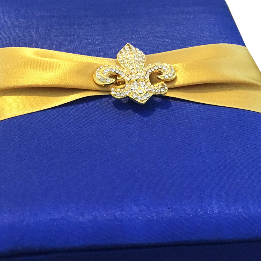 Royal Blue Hinged Lid Thai Silk Box
