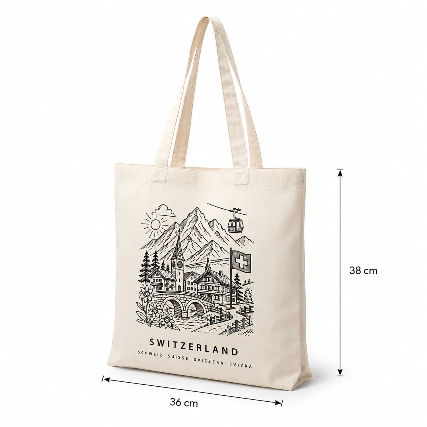 Swiss canvas tote bag