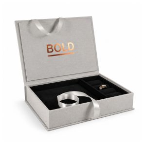 Luxury big grey linen jewelry box
