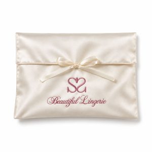 Custom Embroidered Satin Lingerie Bag