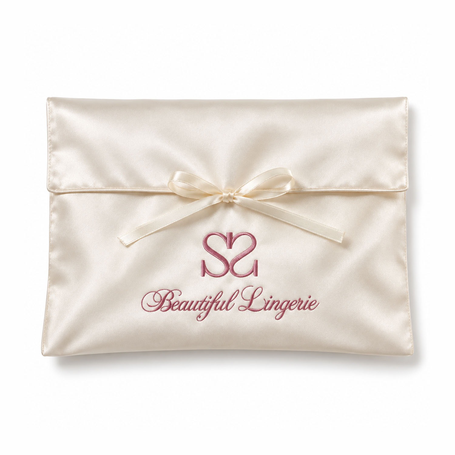 Custom Embroidered Satin Lingerie Bag