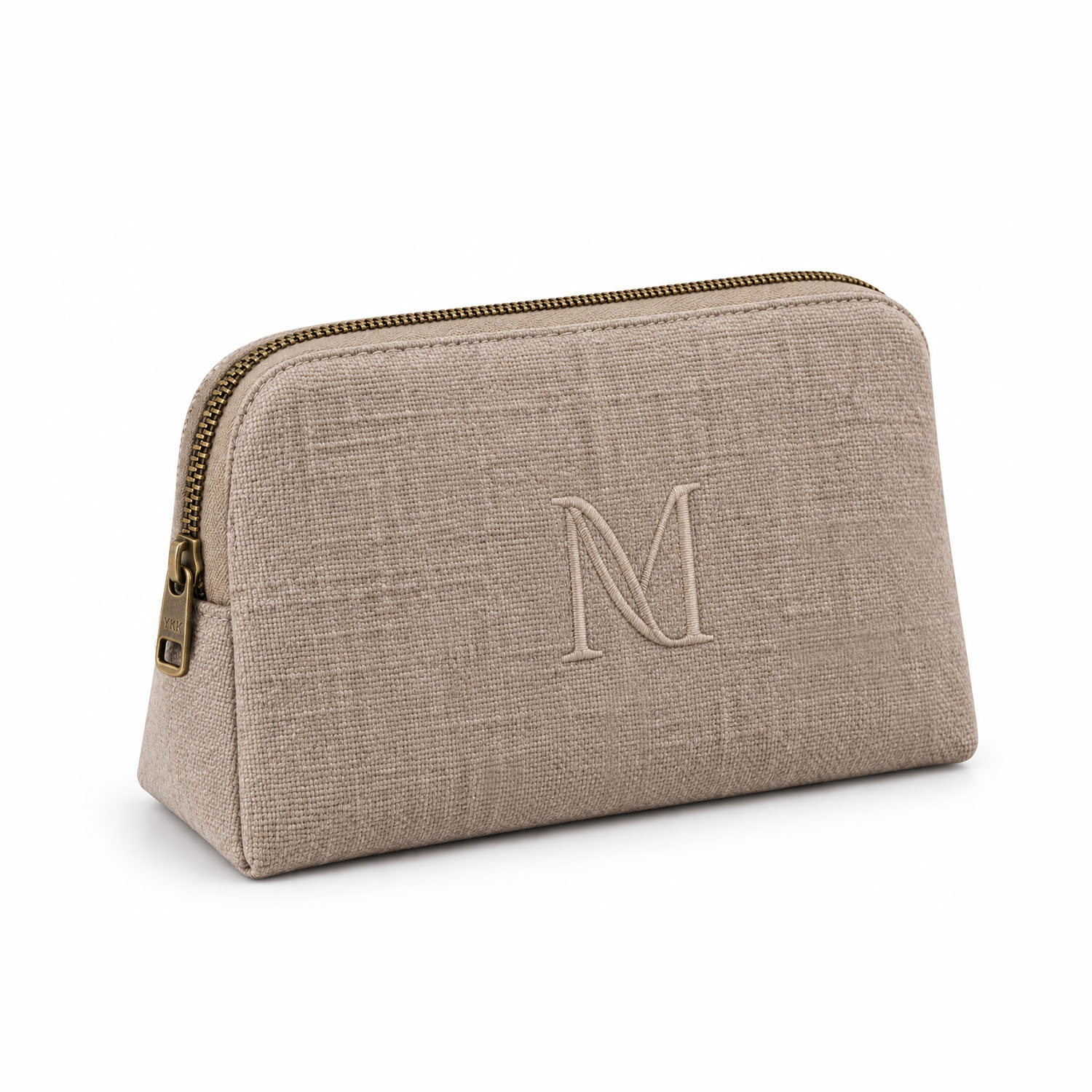 Monogram Embroidered Customized Hemp Cosmetic Bag