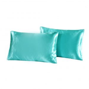 aqua blue silk cushions