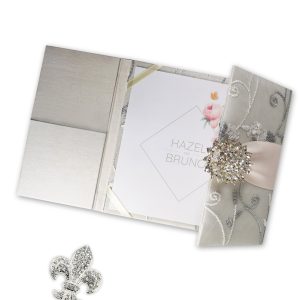 Lace wedding invitation folio